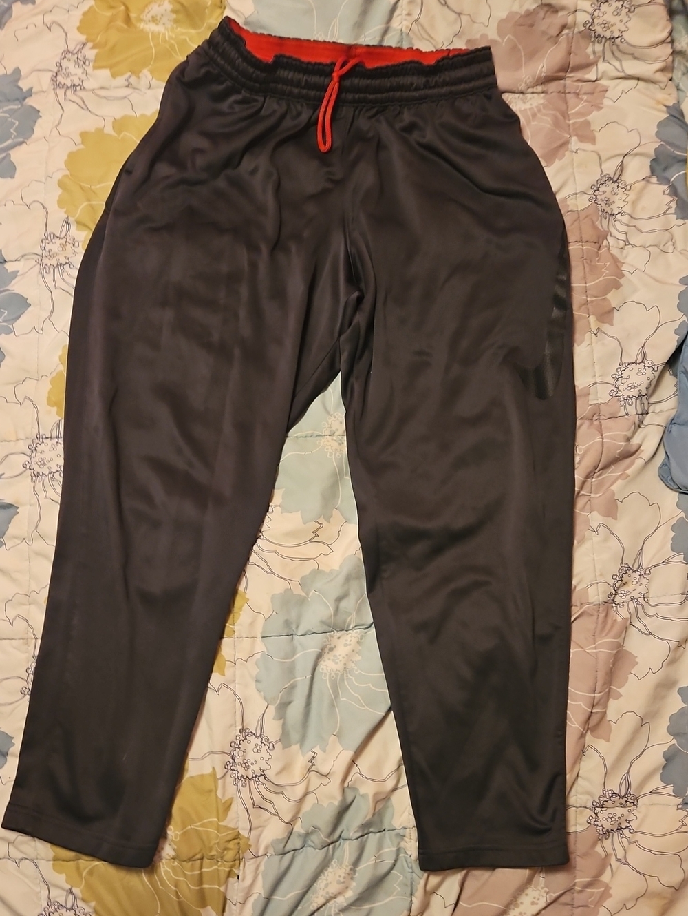 Nike Black Joggers with Red Drawstring